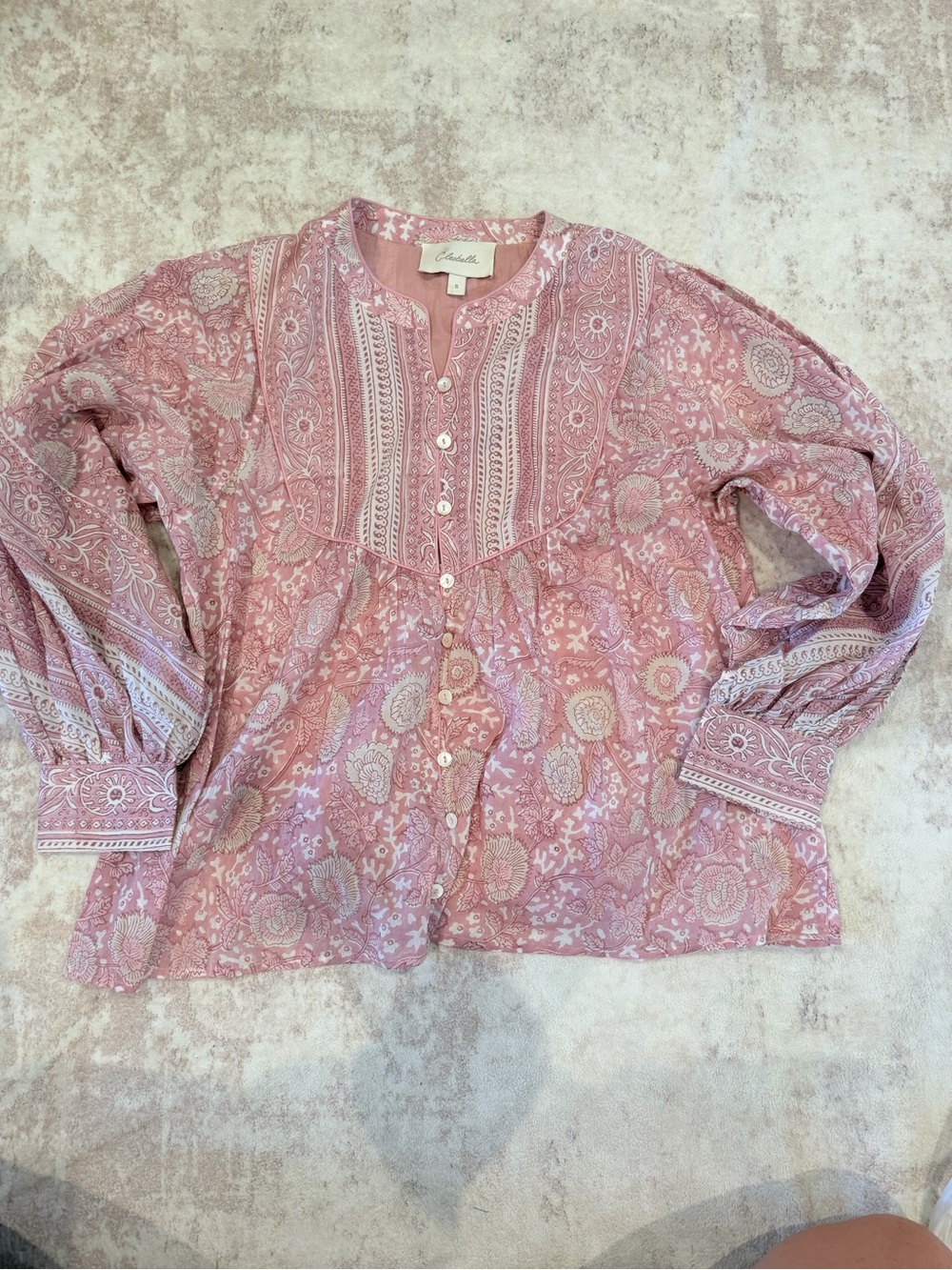 Cleobella Mauve Pink Paisley Button-Front Tunic